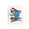 Hand-Drawn Blue Stingray Illustration Greeting Card | Cute Ocean Animal Note Card