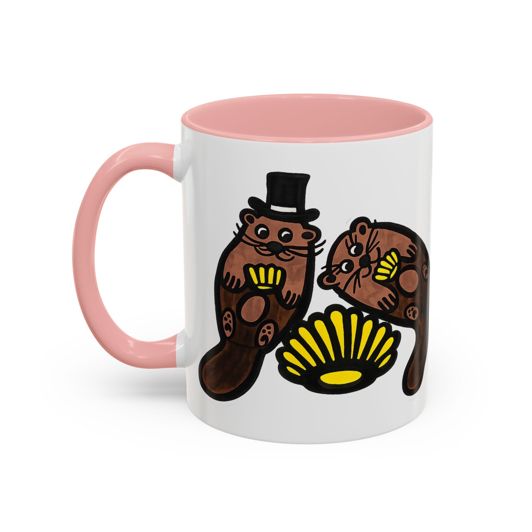 Otter with Top Hat and Shell Mug | Accent Coffee Cup