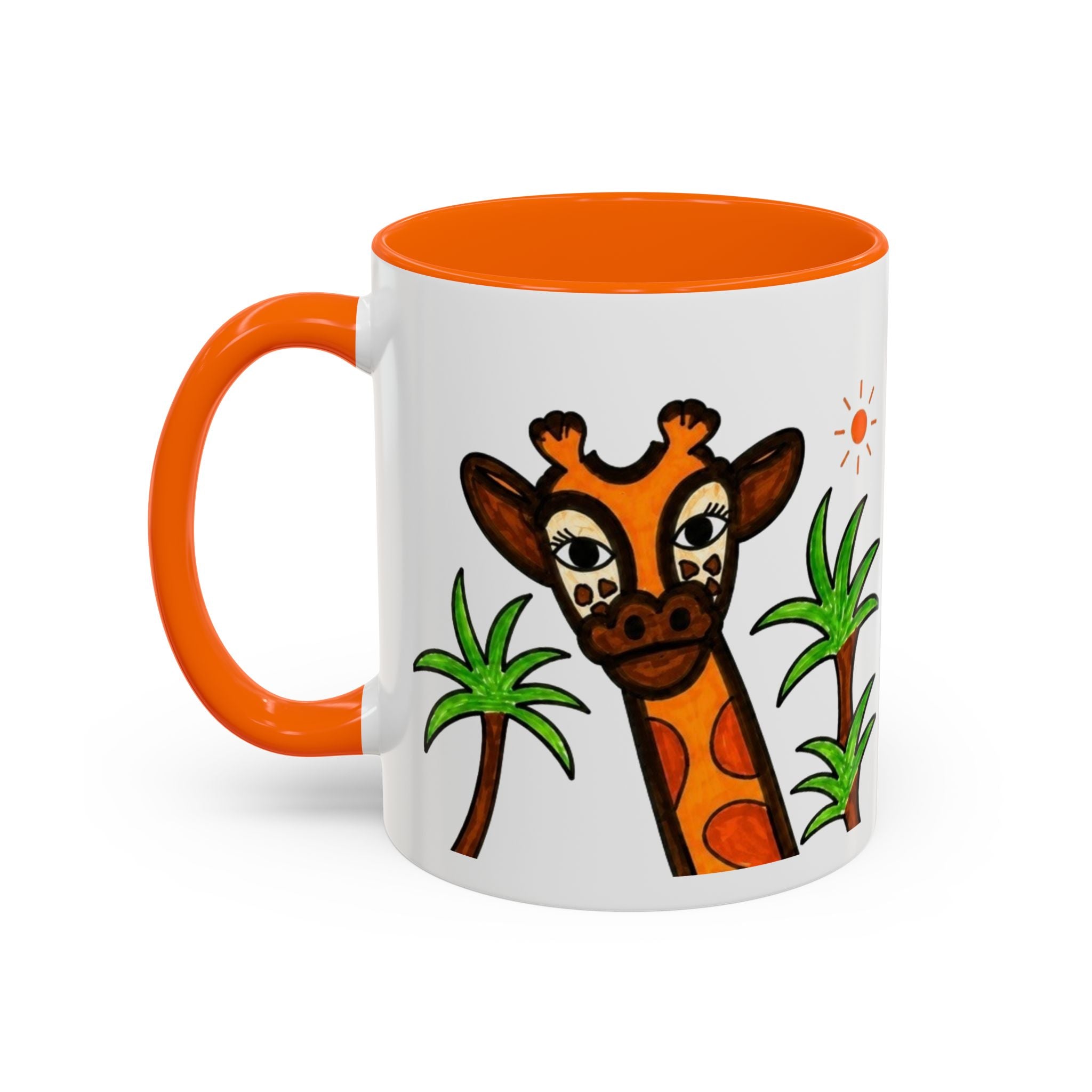 Hand-Drawn Peeking Giraffe Safari Mug | Accent Coffee Mug 11oz 15oz