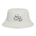 Hand-Drawn Cute Fluffy Sheep Family Bucket Hat | Cartoon Lambs, Pastel Meadow Design