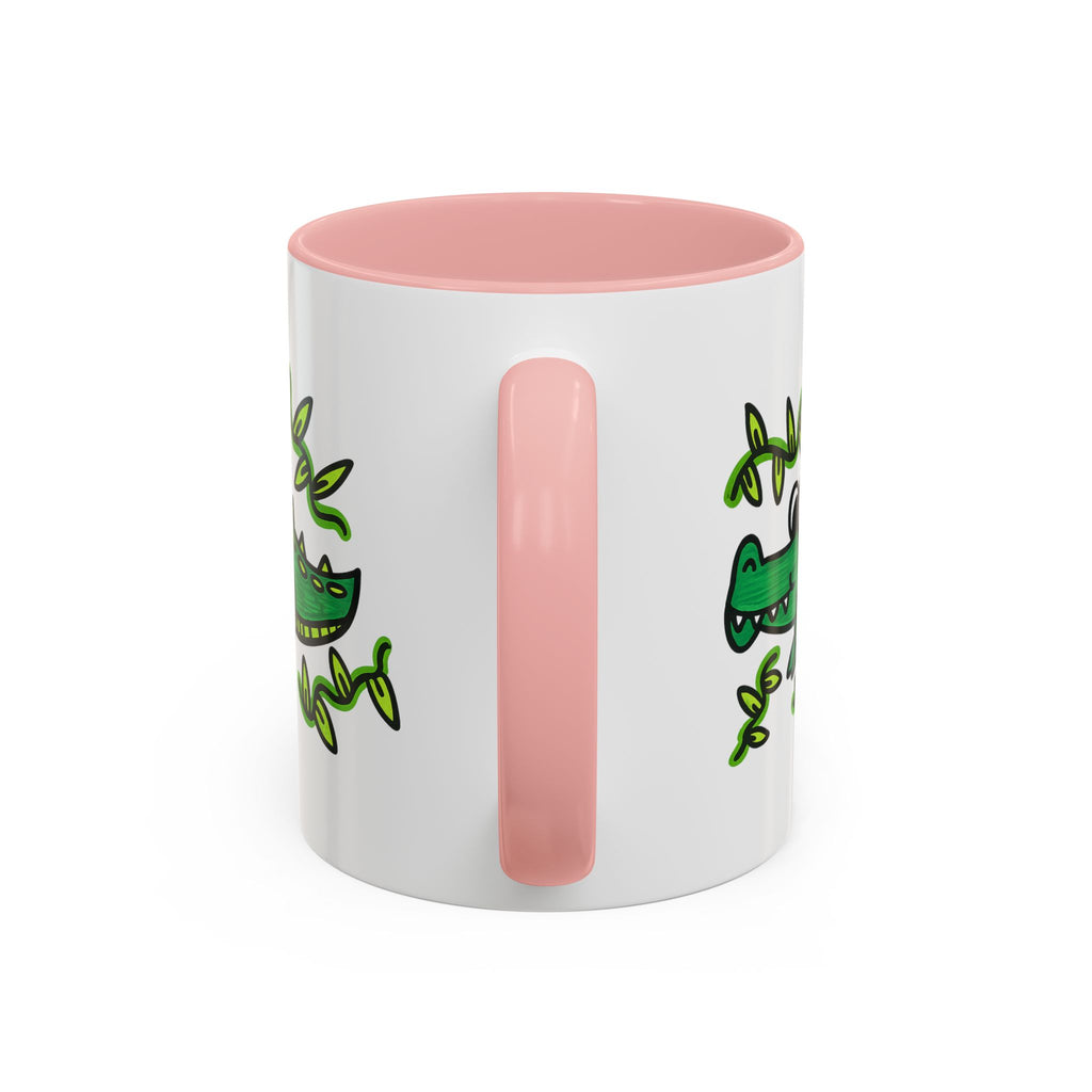 Hand-Drawn Green Playful Alligator Mug | Accent Coffee Mug
