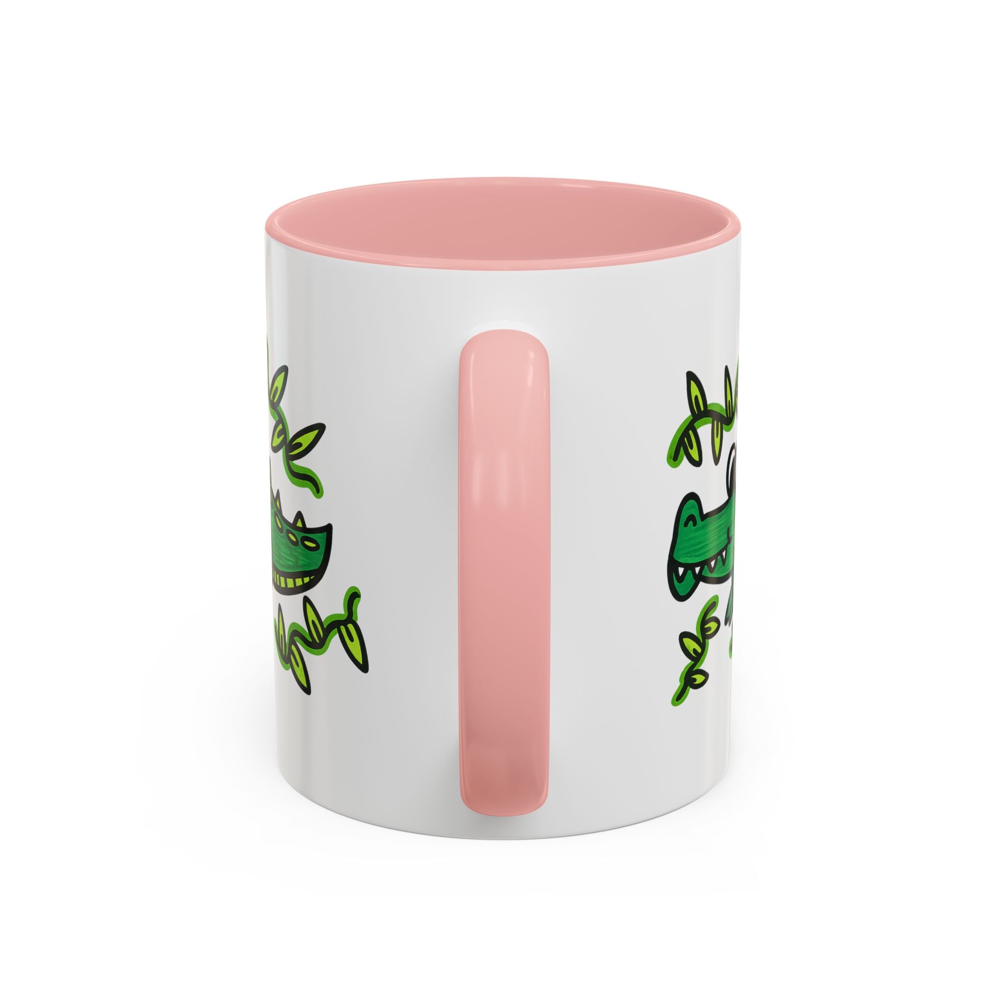 Hand-Drawn Green Playful Alligator Mug | Accent Coffee Mug