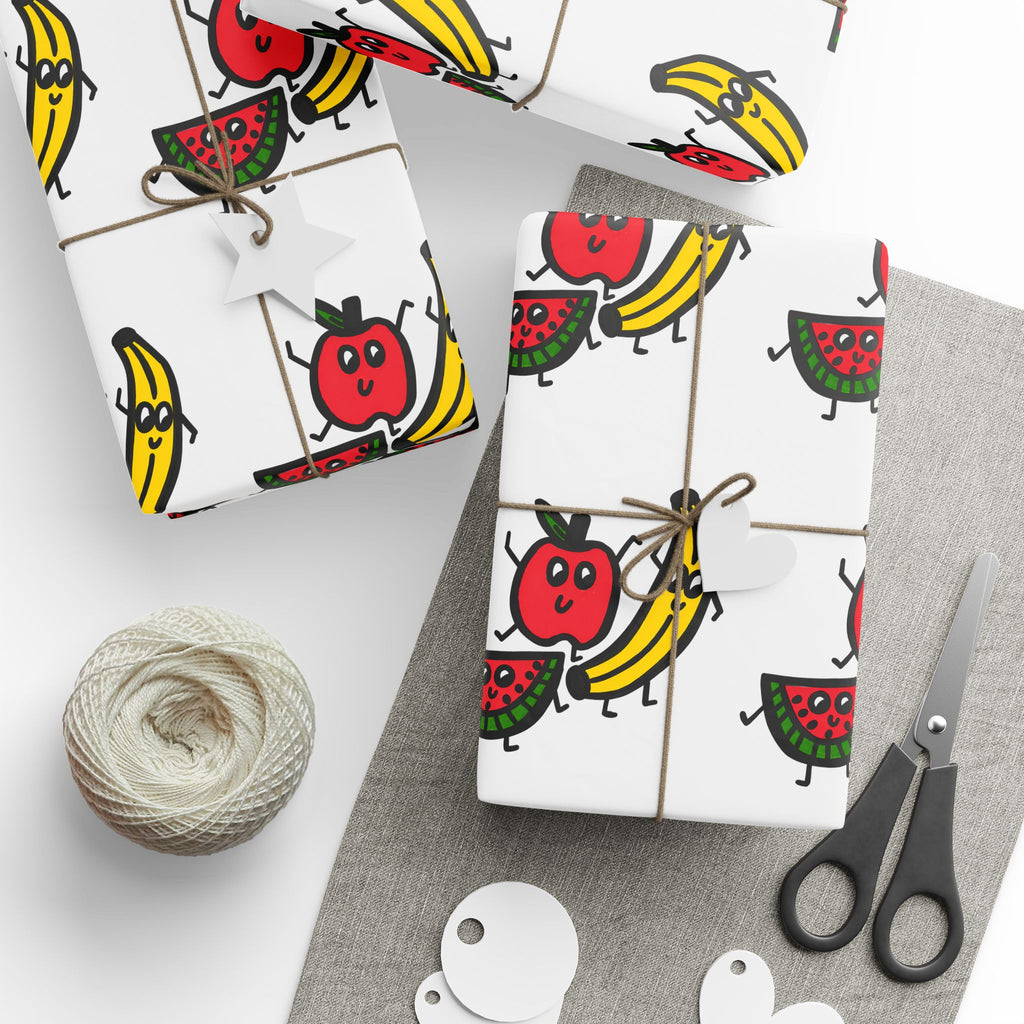 Hand-Drawn Fruit Pattern Wrapping Paper | Fruit Repeat Print