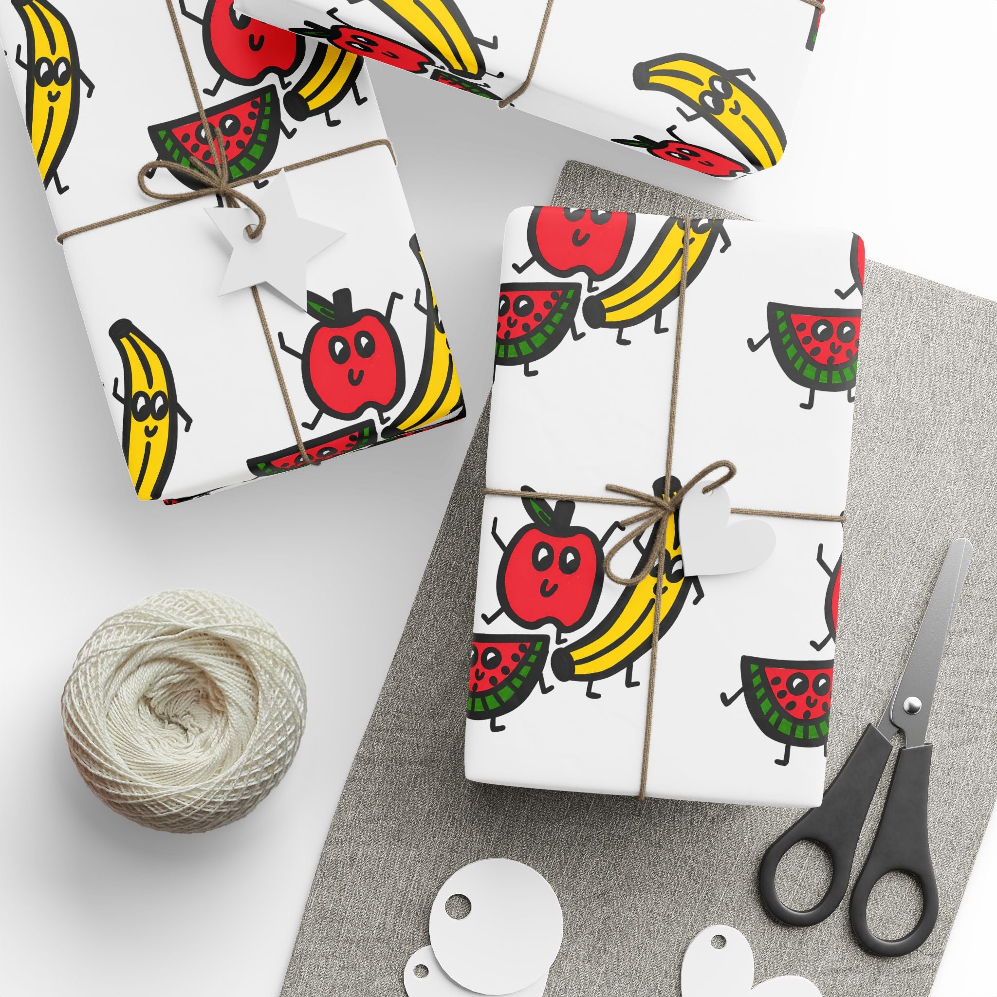 Hand-Drawn Fruit Pattern Wrapping Paper | Fruit Repeat Print