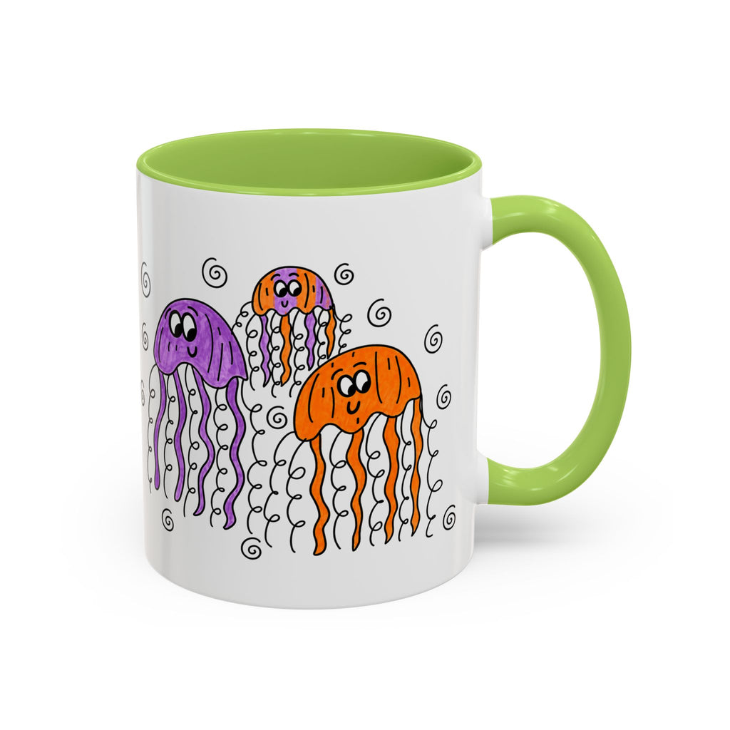 Hand-Drawn Cute Jellyfish Pattern Mug | Accent Coffee Mug 11oz or 15oz