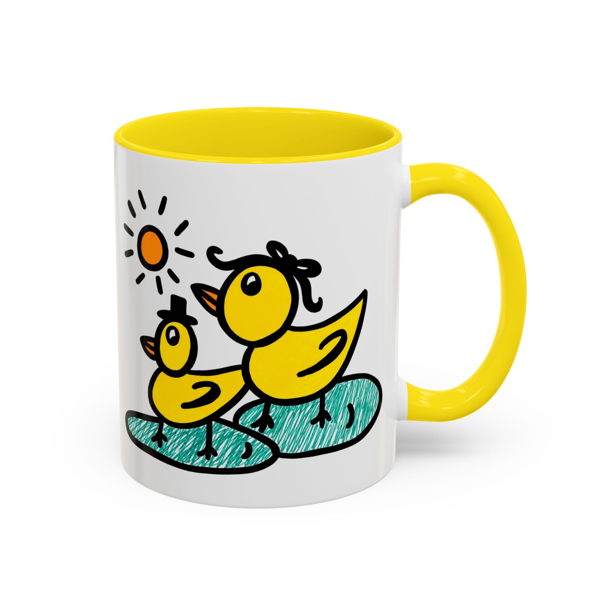Hand-Drawn Cute Ducks in Pond Mug | Accent Coffee Mug 11oz 15oz