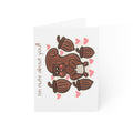 Hand-Drawn I'm Nuts About You Squirrel with Acorns and Hearts Greeting Card