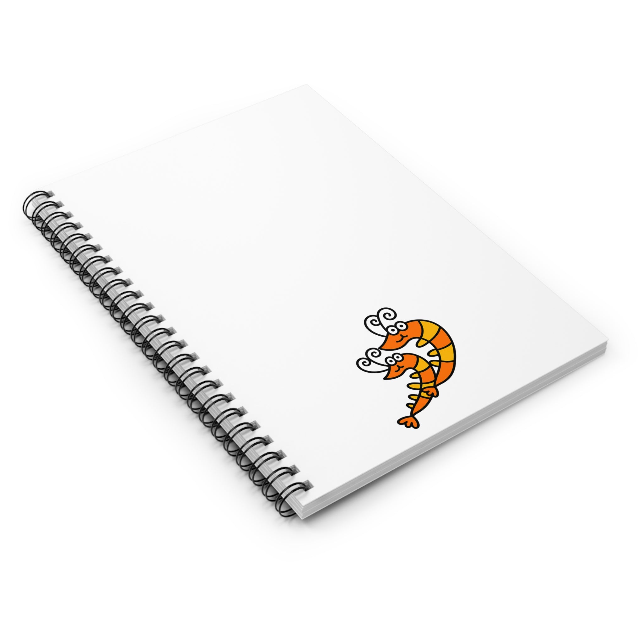 Hand-Drawn Cartoon Shrimp Spiral Notebook | Ruled Lined Journal