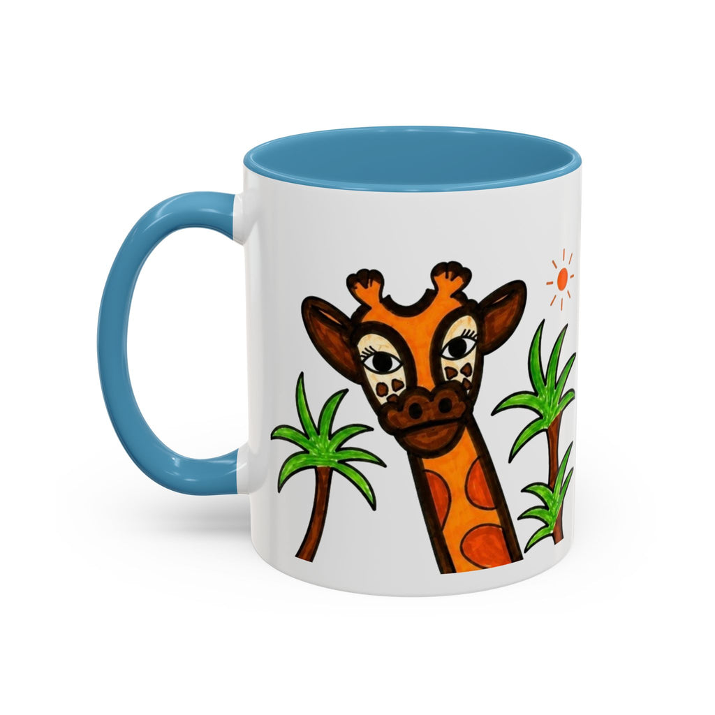 Hand-Drawn Peeking Giraffe Safari Mug | Accent Coffee Mug 11oz 15oz