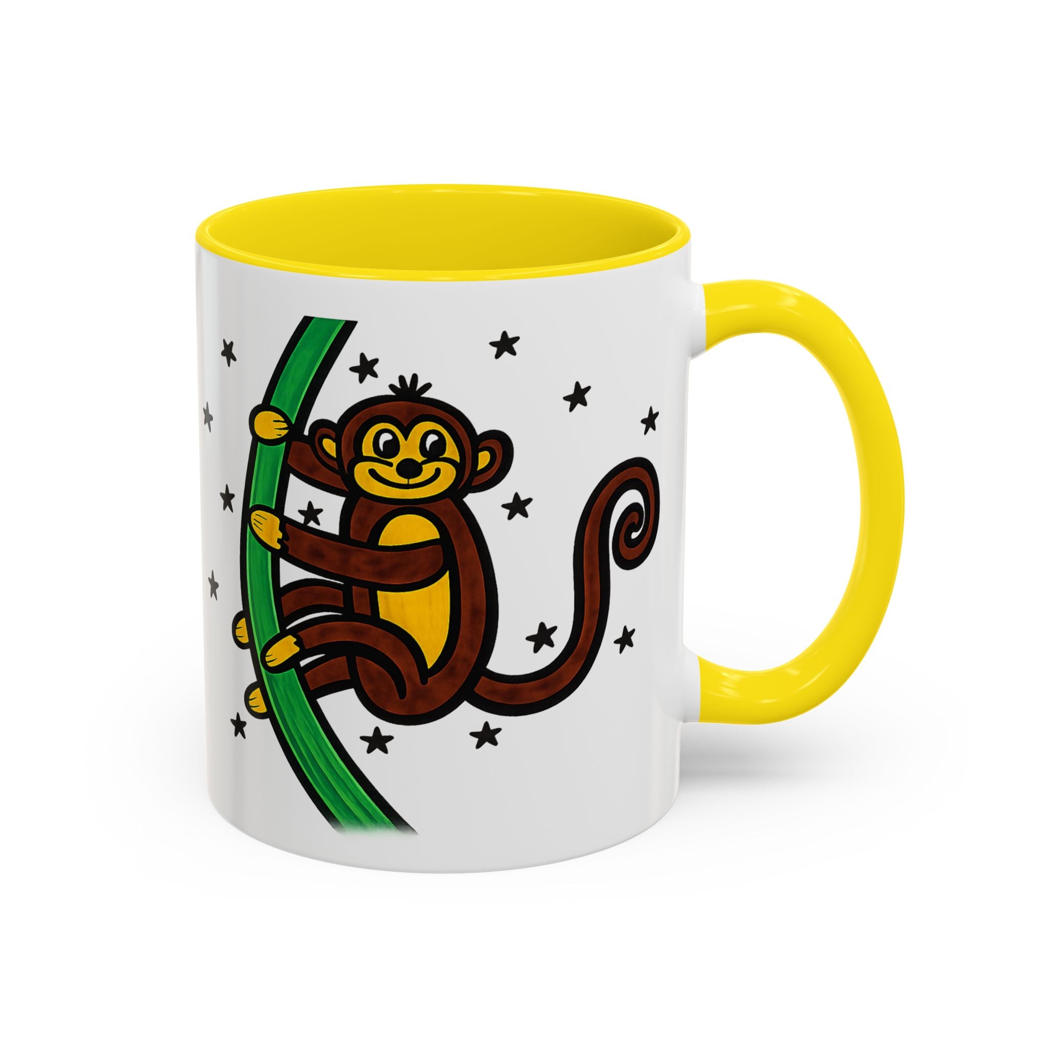 Hand-Drawn Playful Monkey on Vine Coffee Mug | Accent Mug 11oz 15oz