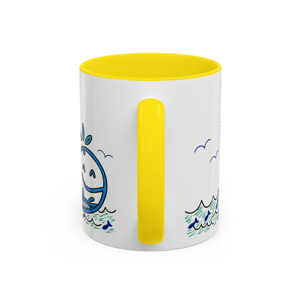 Hand-Drawn Smiling Whale Ocean Mug | Accent Coffee Mug 11oz 15oz