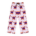 Hand-Drawn Cute Cartoon Crab Pattern Pajama Pants | Pink All-Over Print