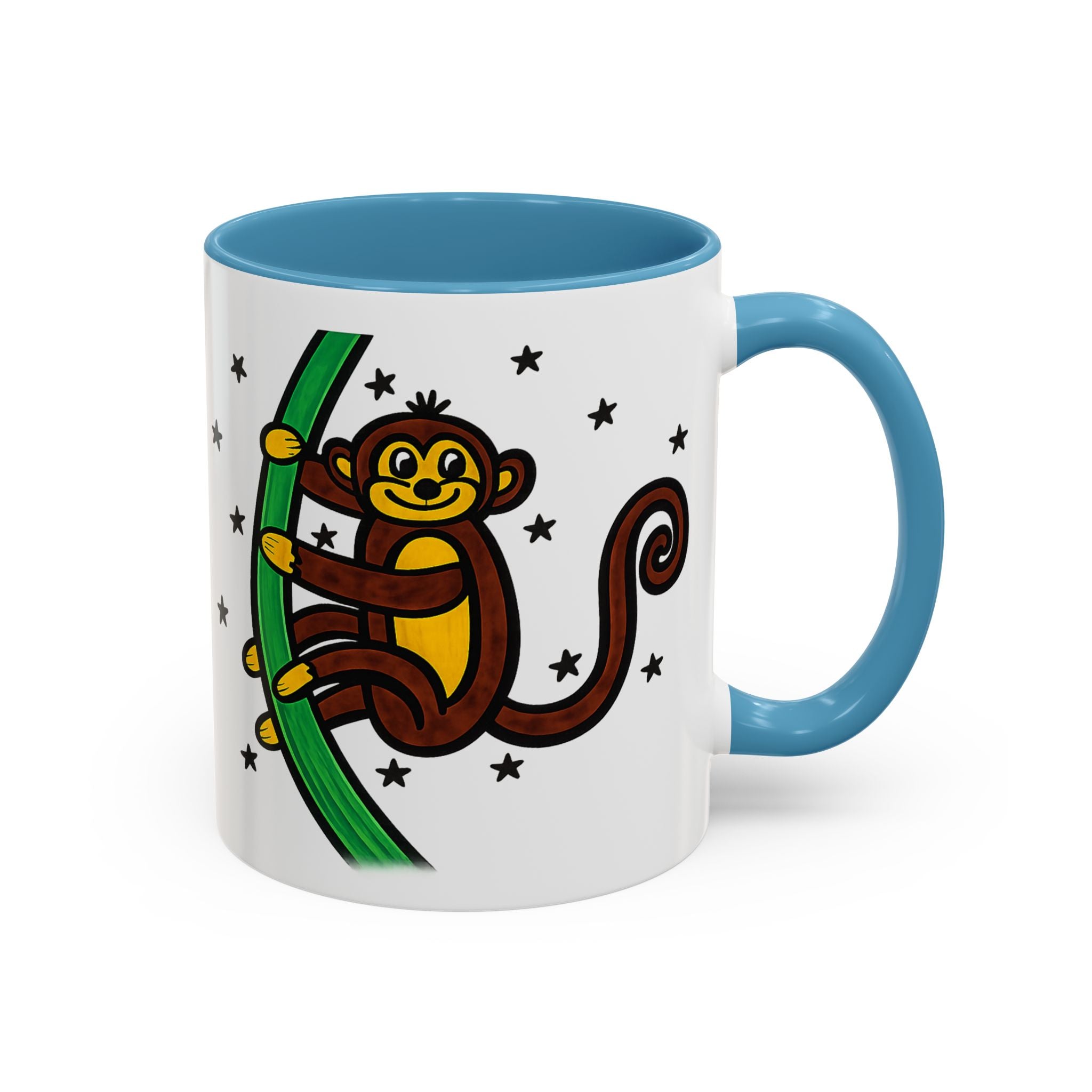 Hand-Drawn Playful Monkey on Vine Coffee Mug | Accent Mug 11oz 15oz
