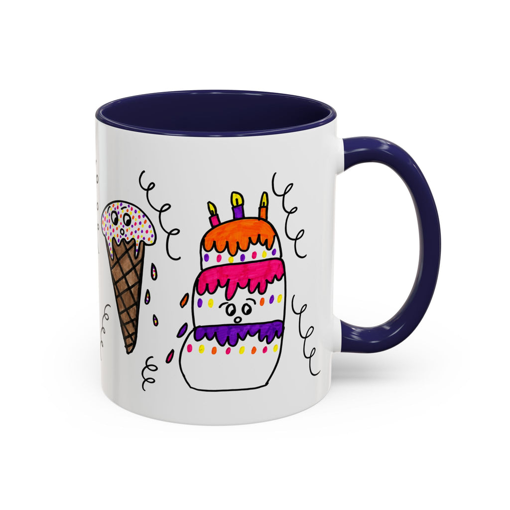 Hand-Drawn Cute Doodle Ice Cream & Cake Mug | Accent Coffee Mug