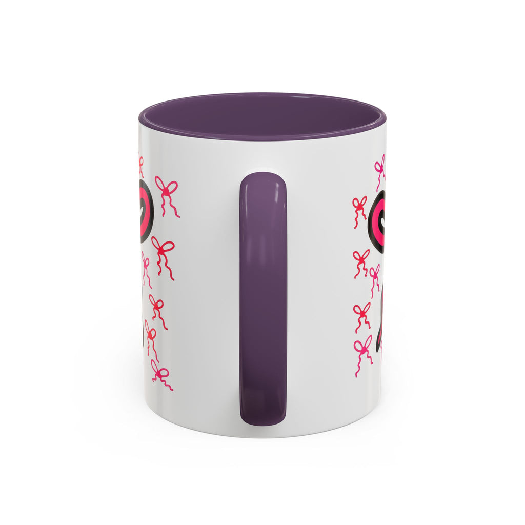Hand-Drawn Pink Bow Bunny Mug | Accent Coffee Mug