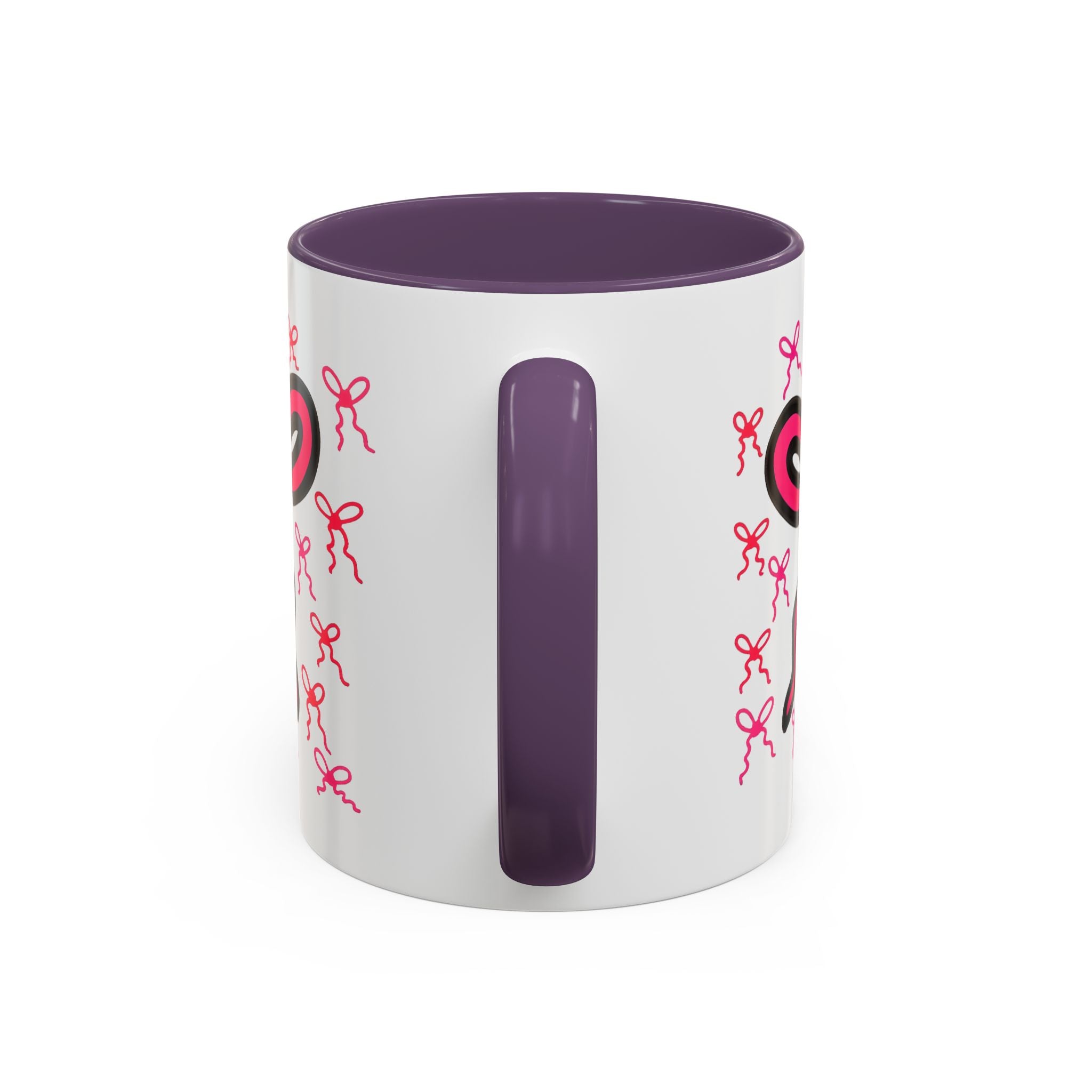 Hand-Drawn Pink Bow Bunny Mug | Accent Coffee Mug