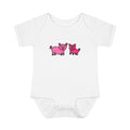 Hand-Drawn Pink Piglet Duo Infant Bodysuit | Cute Farm Animal Baby Onesie