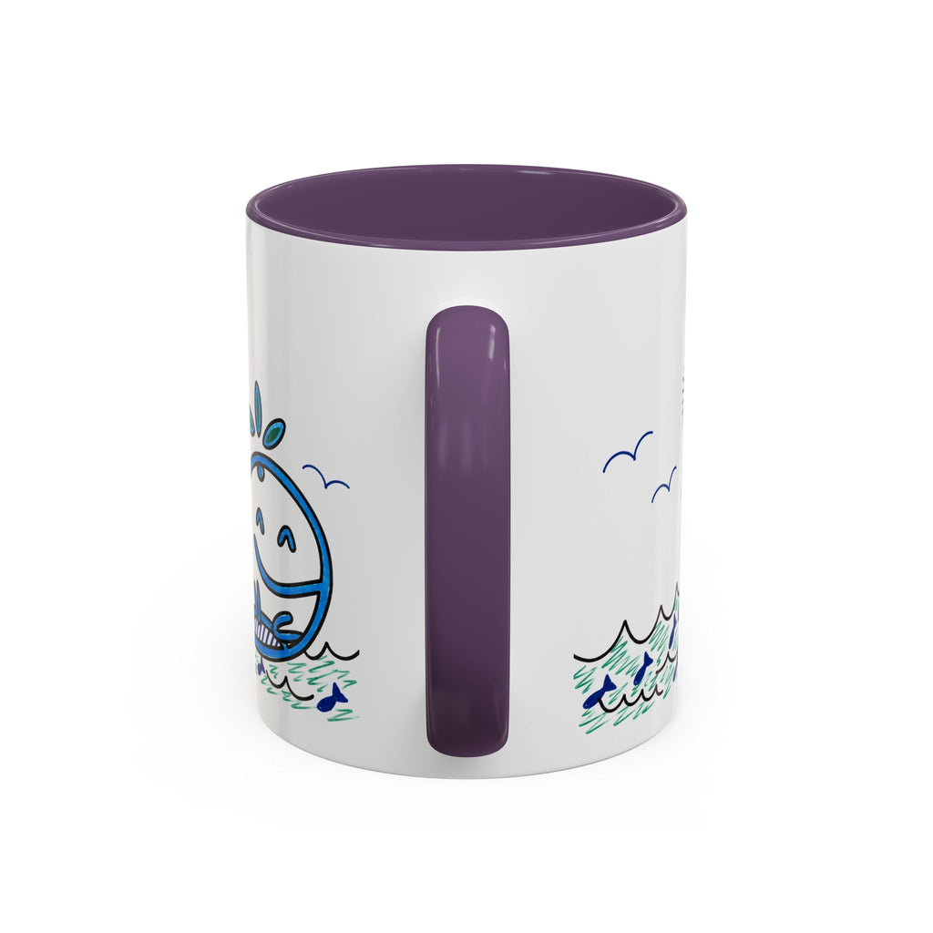 Hand-Drawn Smiling Whale Ocean Mug | Accent Coffee Mug 11oz 15oz
