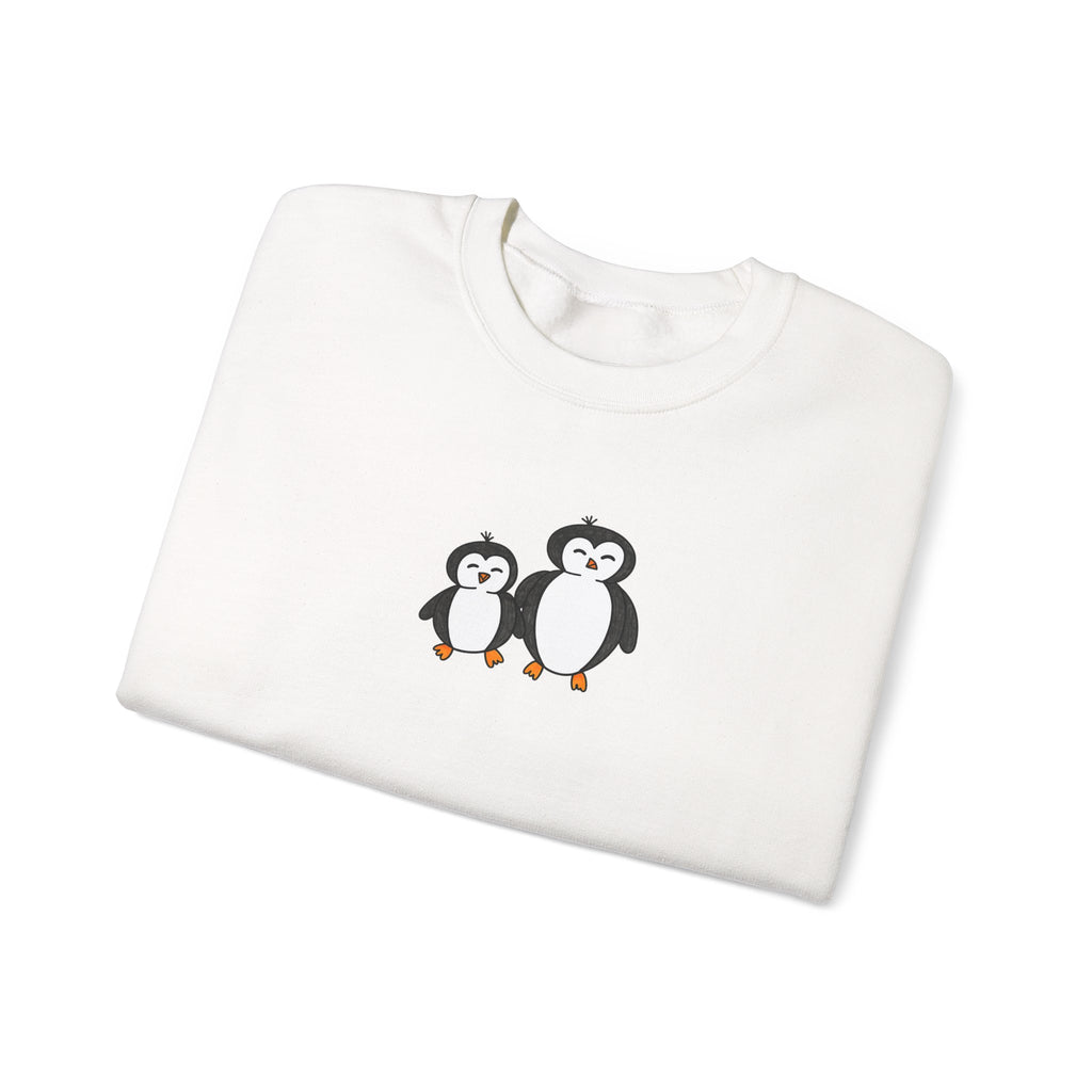 Hand-Drawn Cute Penguin Pair sweatshirt | Minimal Penguin Illustration