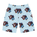 Hand-Drawn Cartoon Patriotic Owl Pattern Men's Board Shorts | All-Over Print