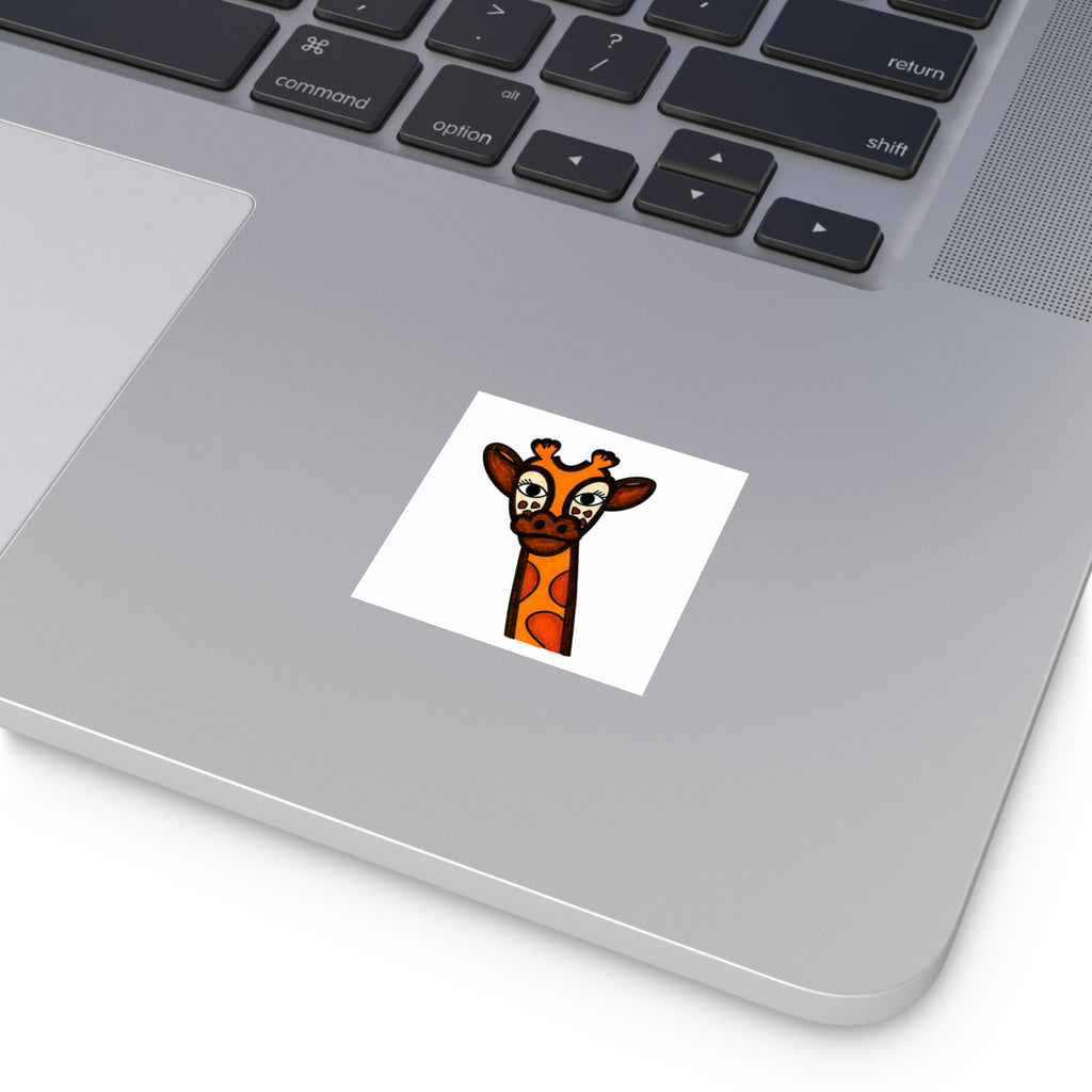 Cute Giraffe Sticker, Hand Drawn Safari Vinyl Sticker, Whimsical Animal Decal, Cute Jungle Animal Sticker