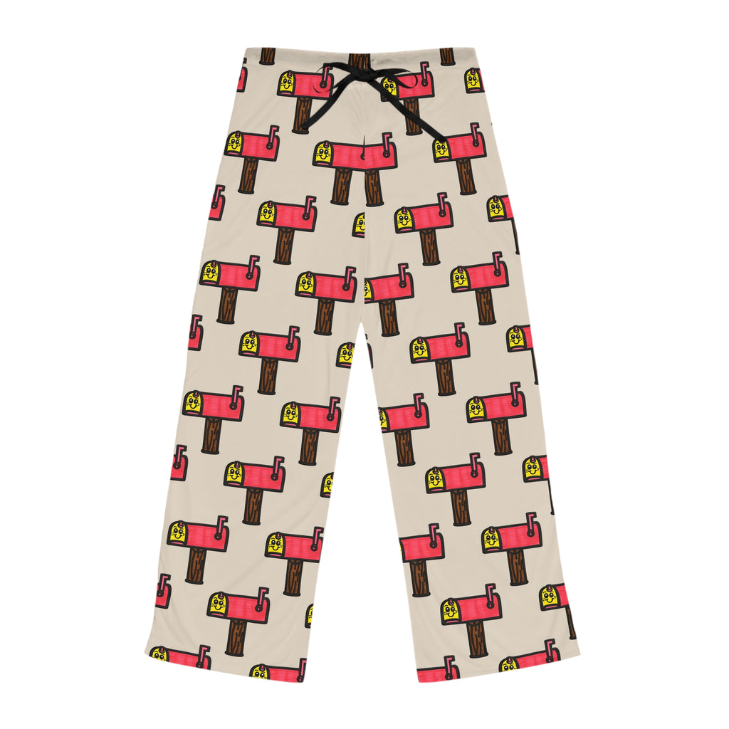 Hand-Drawn Retro Mailbox Pattern Pajama Pants | All-Over Print