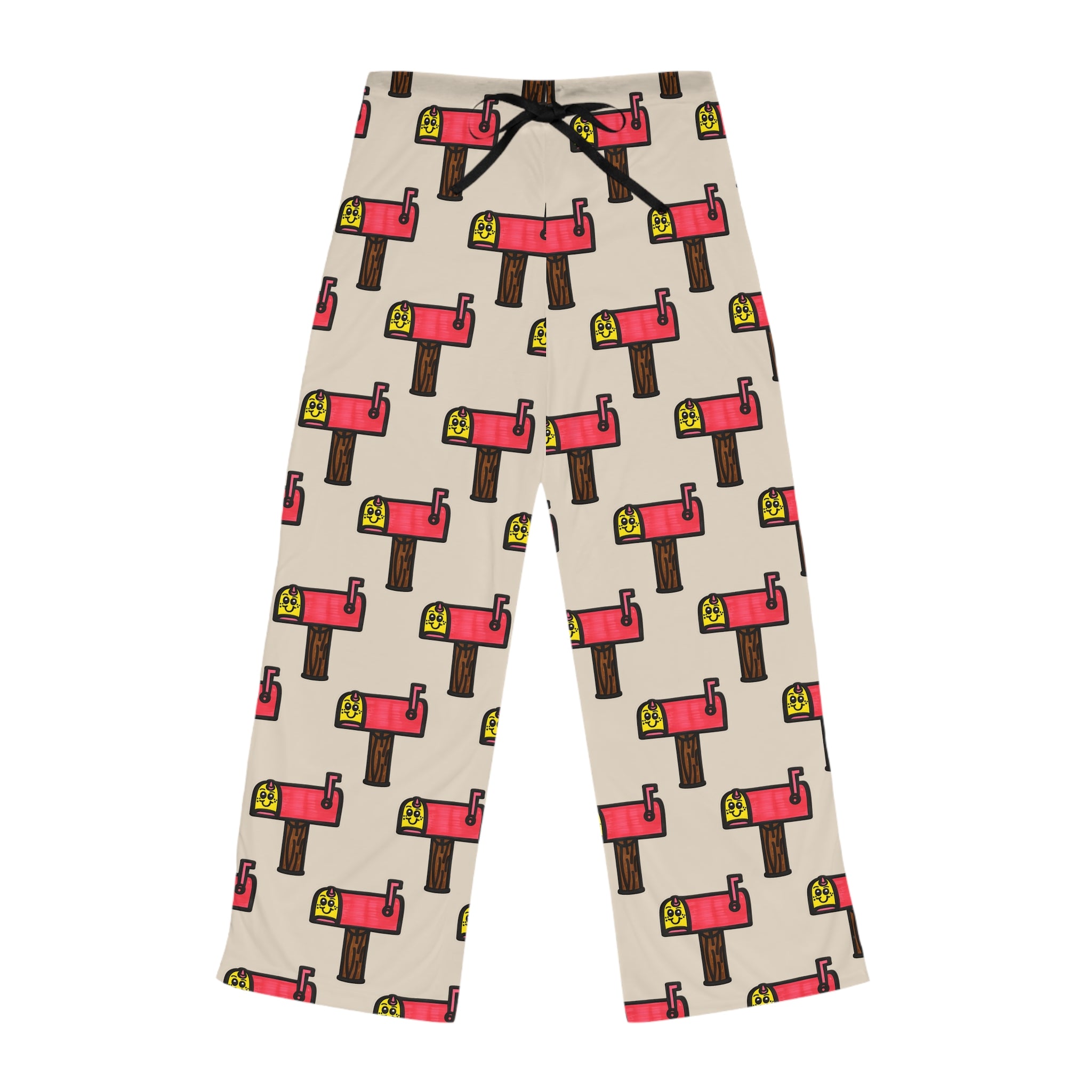 Hand-Drawn Retro Mailbox Pattern Pajama Pants | All-Over Print
