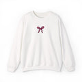 Hand-Drawn Pink Embroidered Print Bow Sweatshirt | Small Chest Graphic