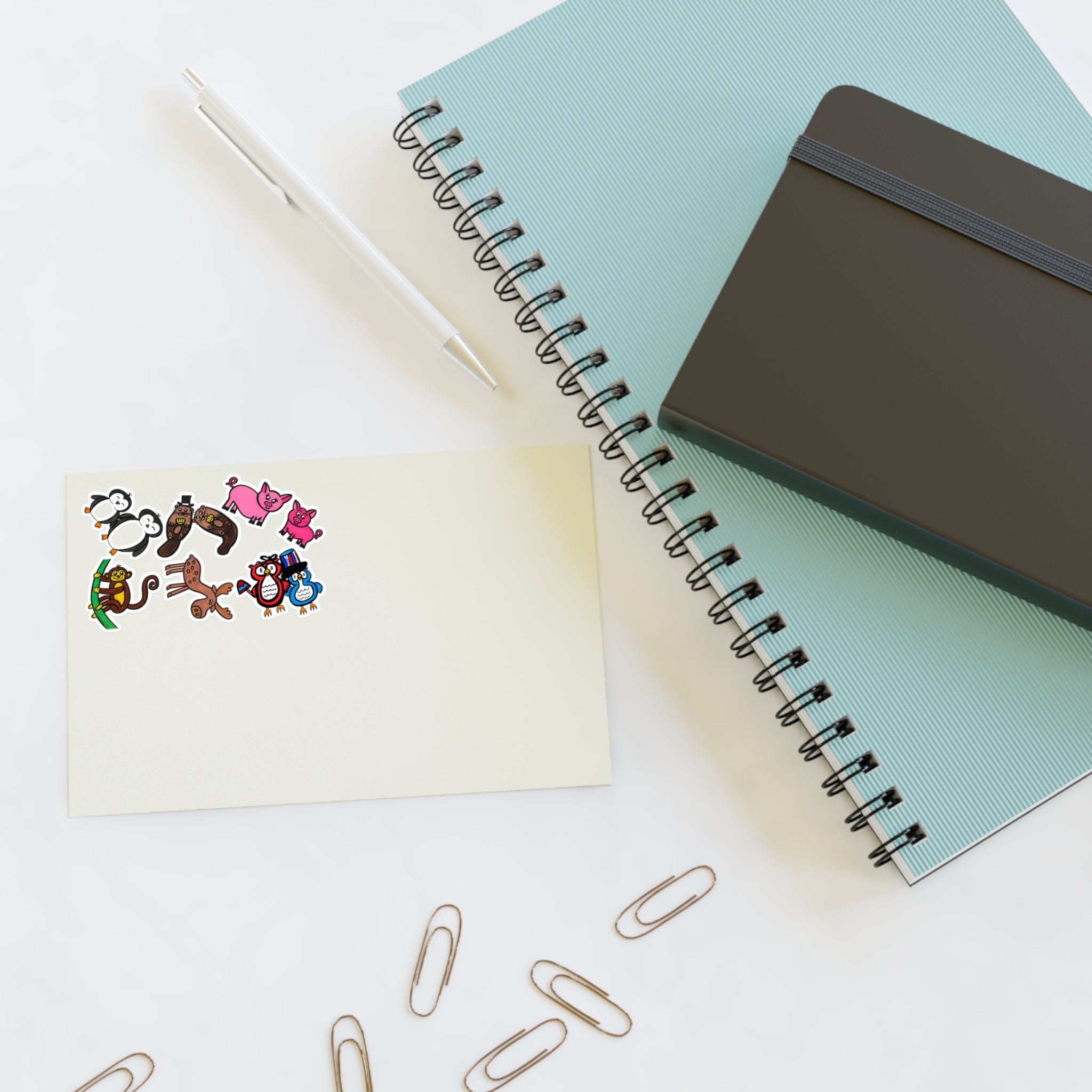 Hand-Drawn Cartoon Animal Characters Sticker Sheet | Sticker Sheets