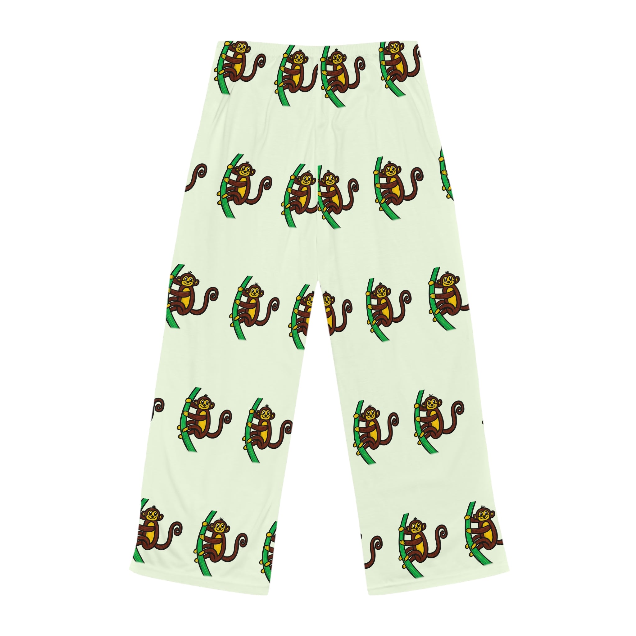 Hand-Drawn Cartoon Monkey Pattern Pajama Pants | All-Over Print