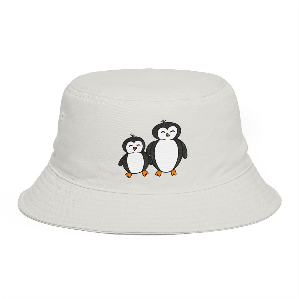 Hand-Drawn Cute Penguin Pair Bucket Hat | Penguins, Winter Animal