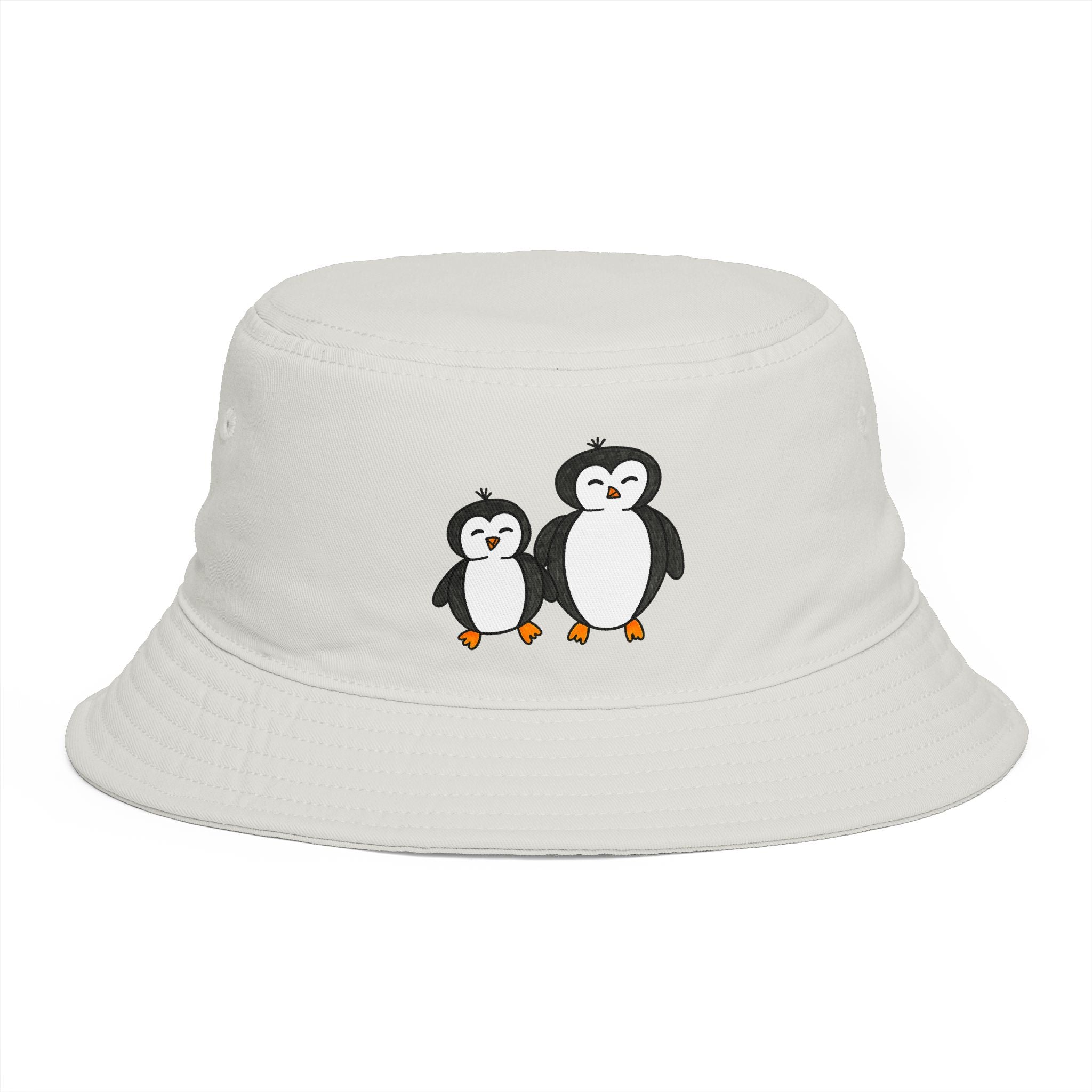 Hand-Drawn Cute Penguin Pair Bucket Hat | Penguins, Winter Animal
