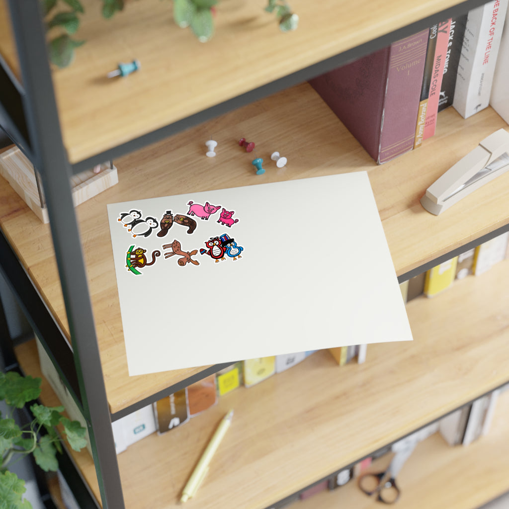 Hand-Drawn Cartoon Animal Characters Sticker Sheet | Sticker Sheets
