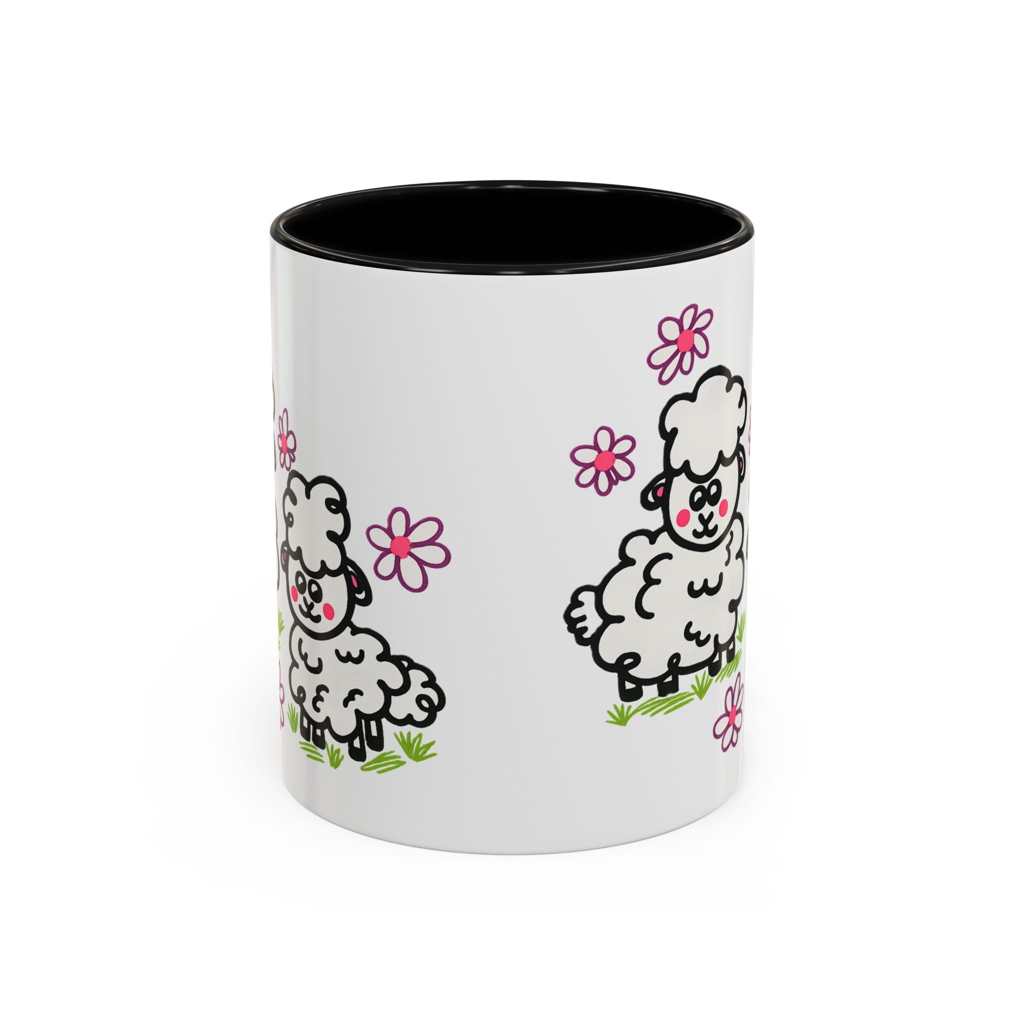 Hand-Drawn Cute Cartoon Sheep Pattern Mug | Accent Coffee Mug