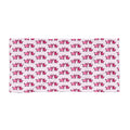 Hand-Drawn Pink Pig Pair Pattern Beach Towel | Cute Animal Repeat Print