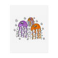 Hand-Drawn Cute Jellyfish Trio Poster | Rolled Poster, Ocean Wall Art