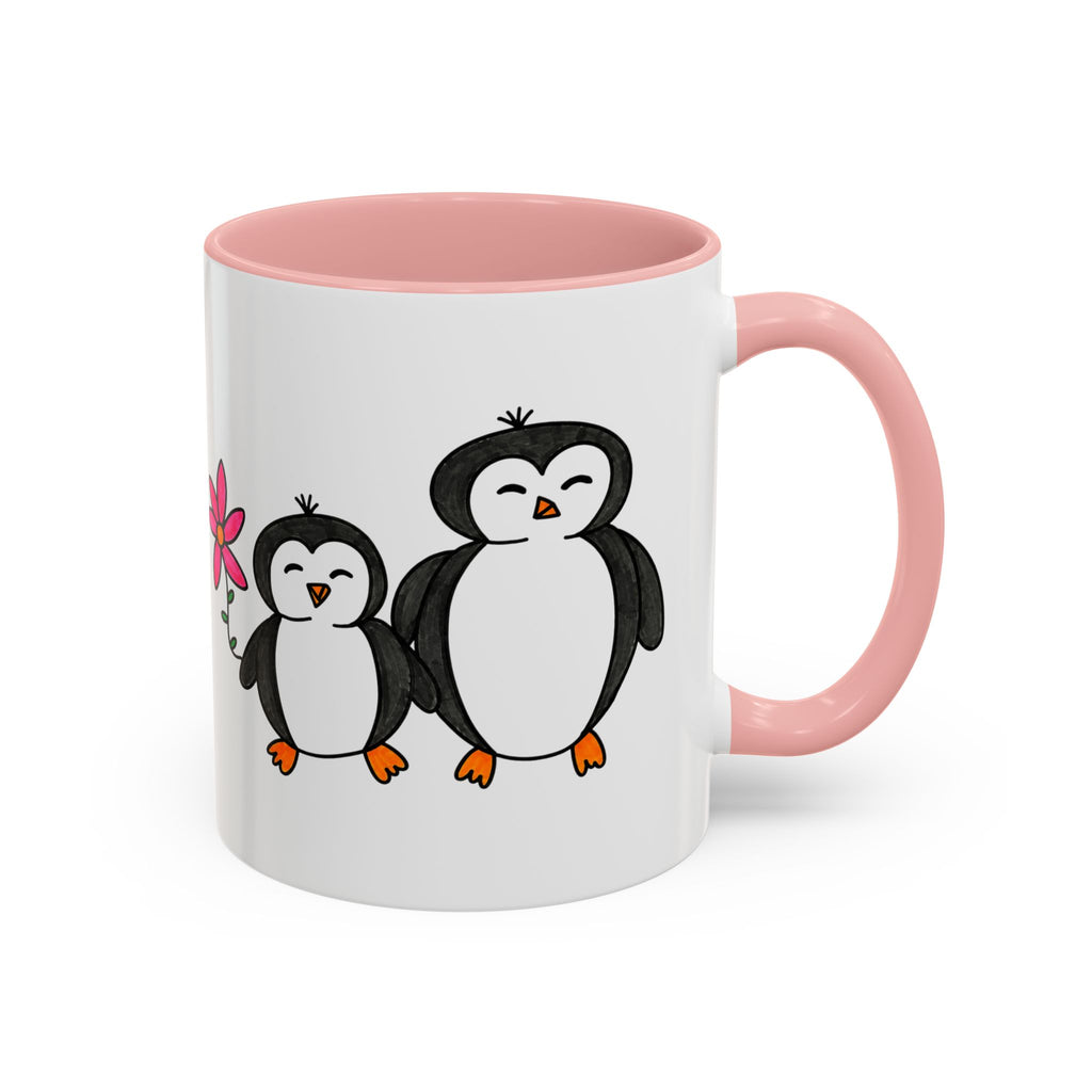 Hand-Drawn Cute Penguin Family Mug | Accent Coffee Mug