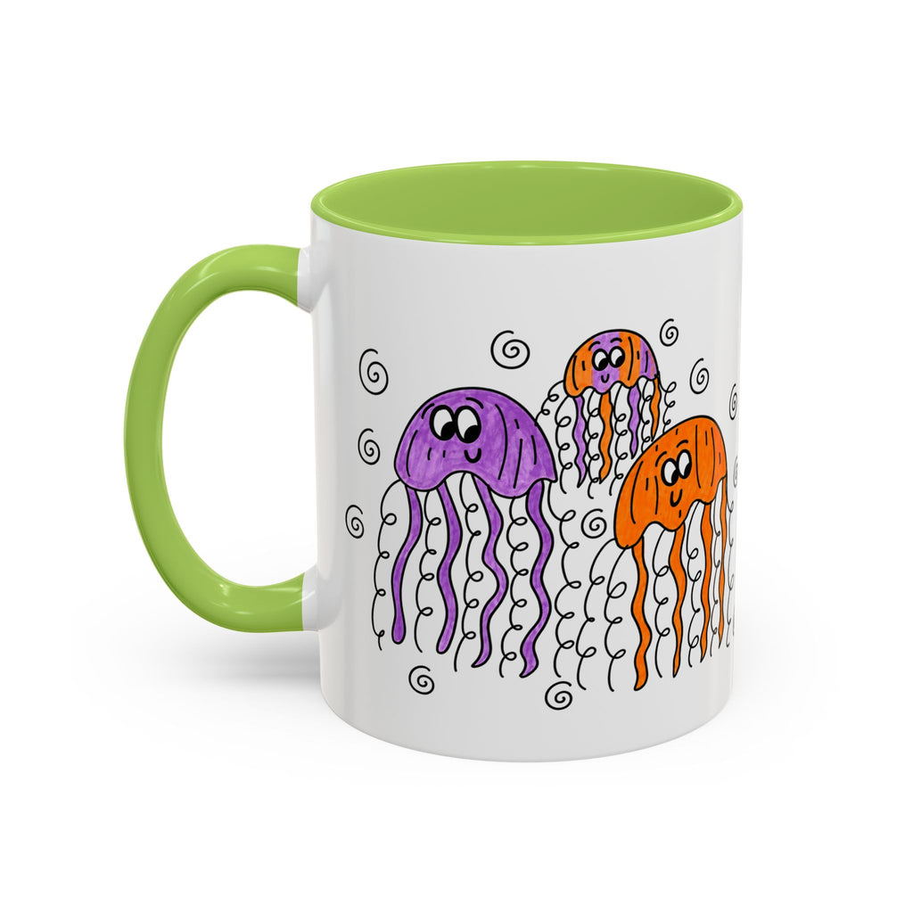 Hand-Drawn Cute Jellyfish Pattern Mug | Accent Coffee Mug 11oz or 15oz