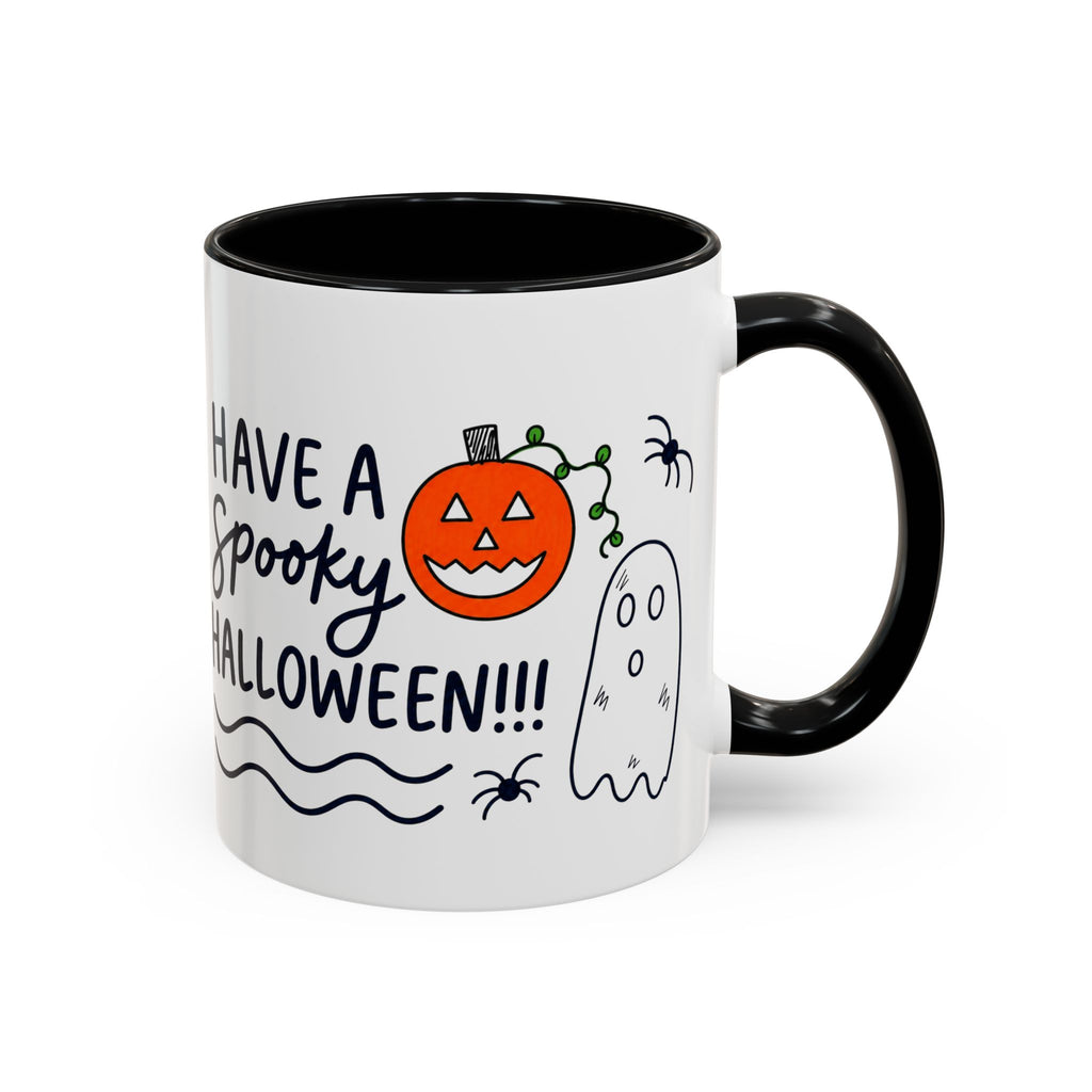 Hand-Drawn Spooky Halloween spiders ghost pumpkin Mug | Accent Coffee Mug 11oz 15oz
