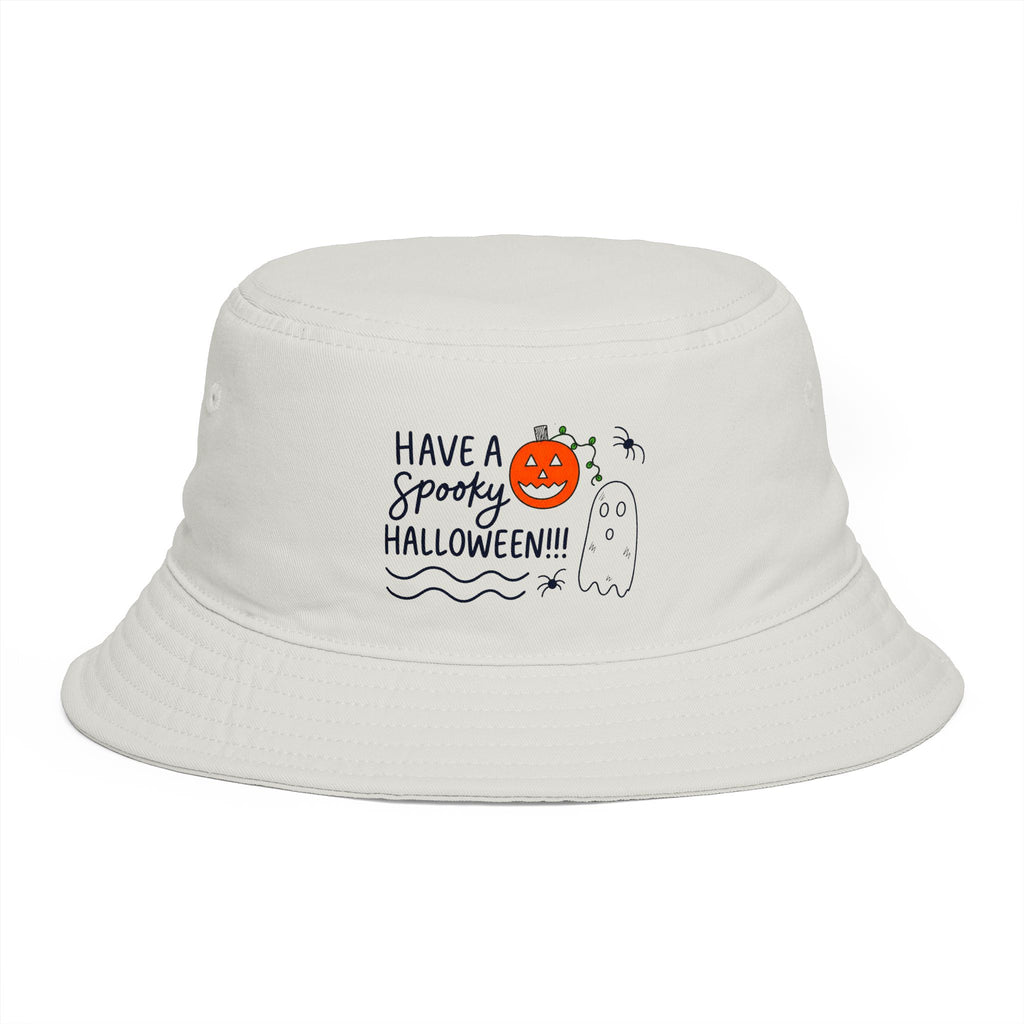 Hand-Drawn Have a Spooky Halloween pumpkin ghost Bucket Hat | Halloween hat