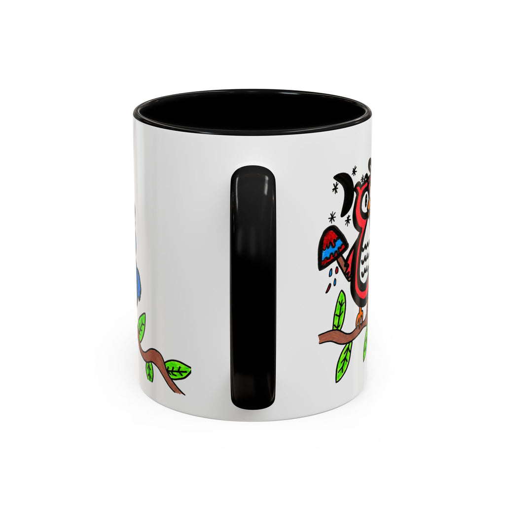 Hand-Drawn Patriotic Owls on a Branch Mug | Accent Coffee Mug 11oz 15oz