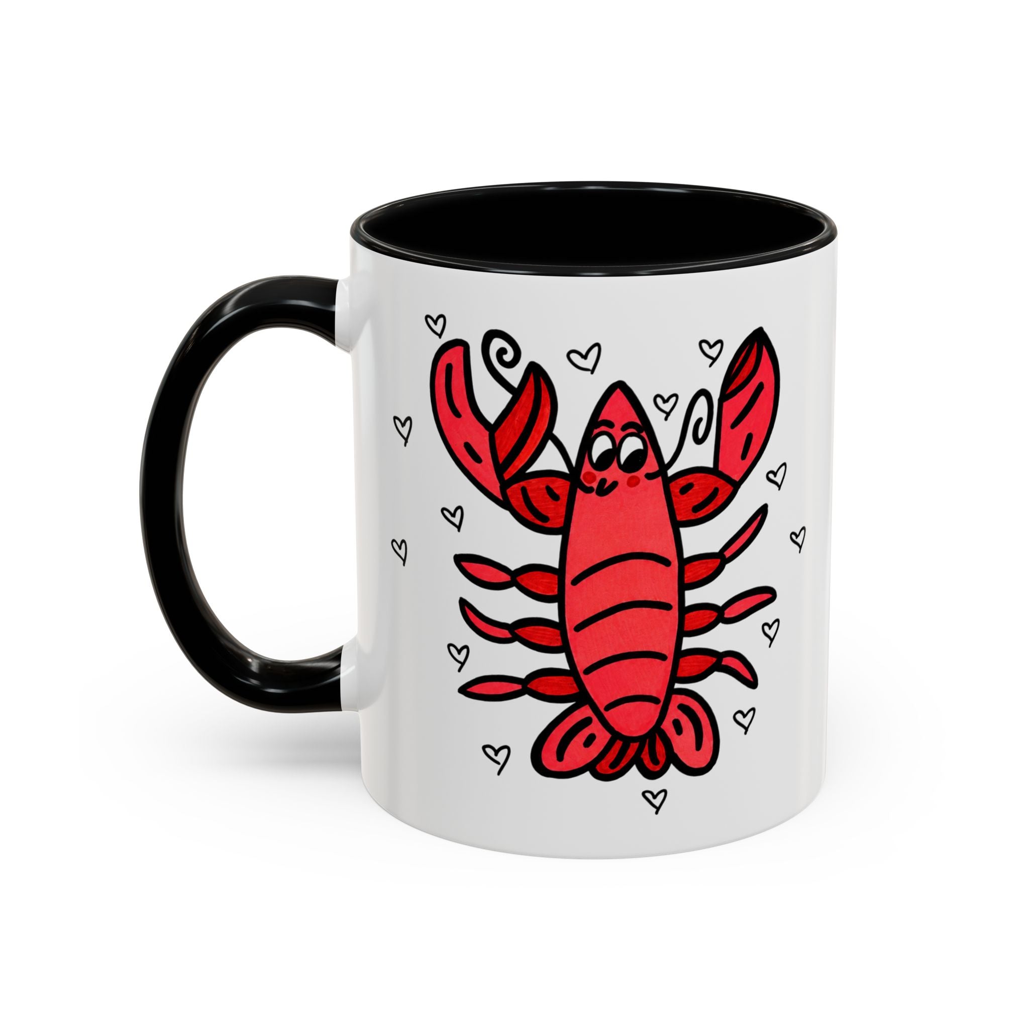 Hand-Drawn Cute Red Lobster Mug | Accent Coffee Mug 11oz 15oz