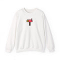 Hand-Drawn Pink Mailbox Illustration Crewneck | Postal Cartoon Sweatshirt