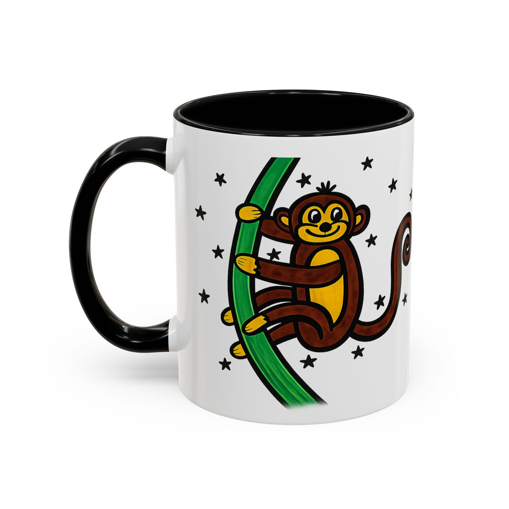 Hand-Drawn Playful Monkey on Vine Coffee Mug | Accent Mug 11oz 15oz