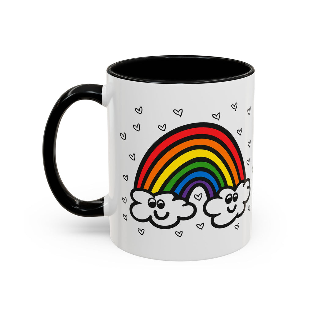 Hand-Drawn Smiling Rainbow Clouds mug | Accent Coffee Mug 11oz or 15oz