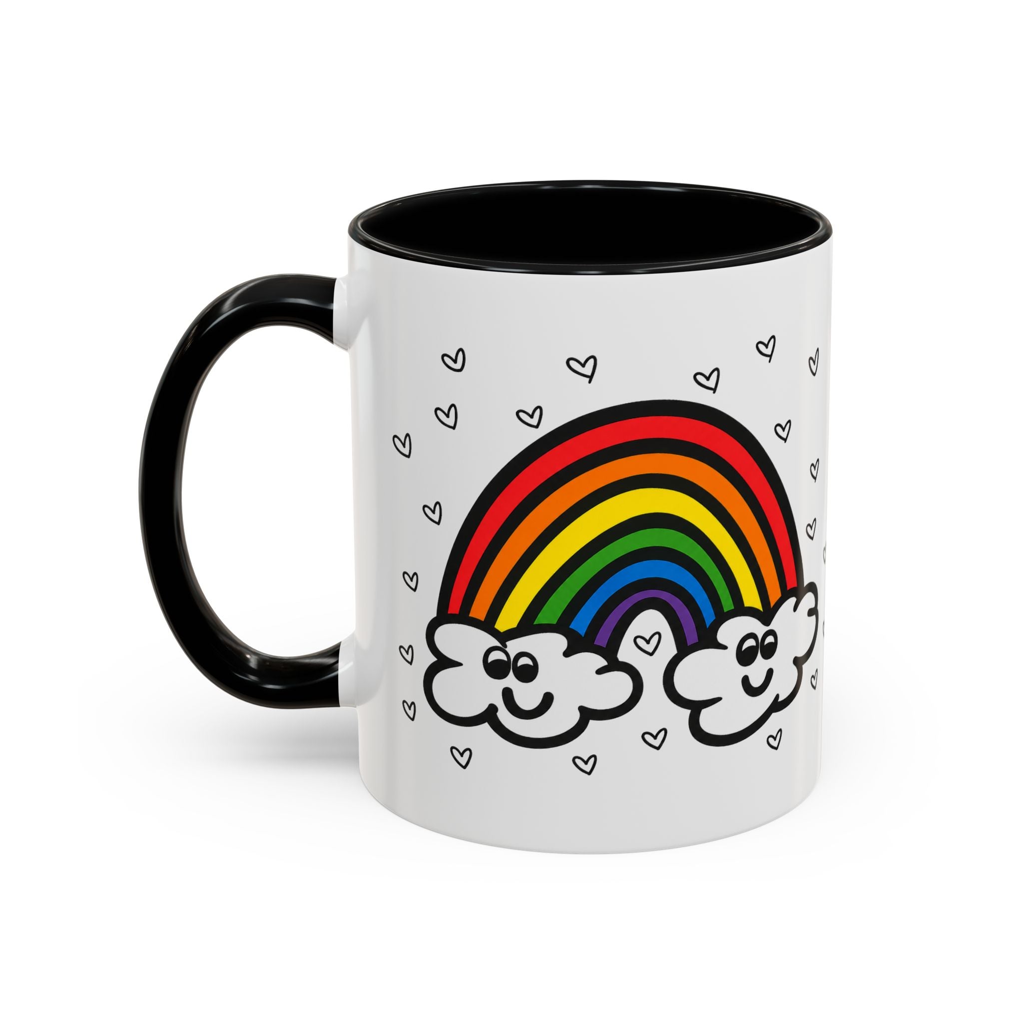 Hand-Drawn Smiling Rainbow Clouds mug | Accent Coffee Mug 11oz or 15oz