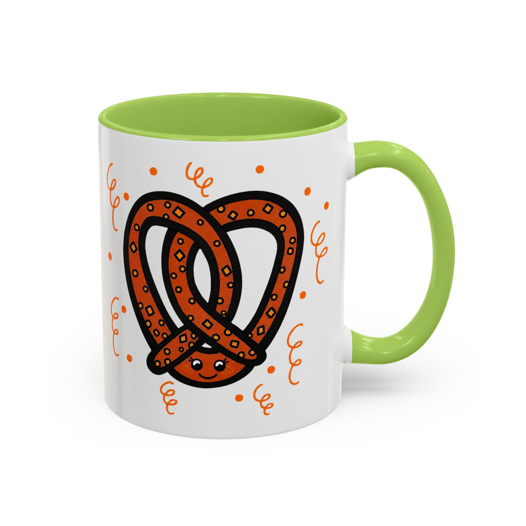 Hand-Drawn Orange Pattern Pretzel mug | Accent Coffee Mug 11oz 15oz