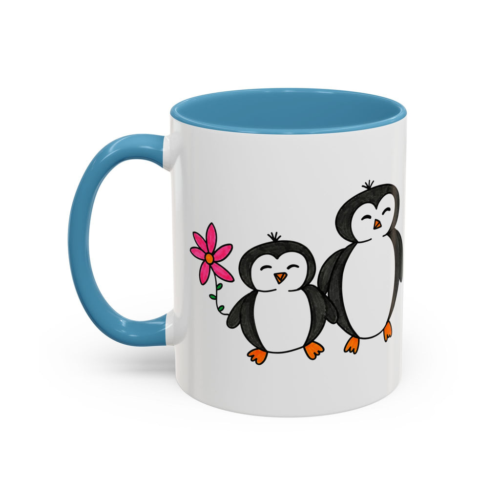 Hand-Drawn Cute Penguin Family Mug | Accent Coffee Mug