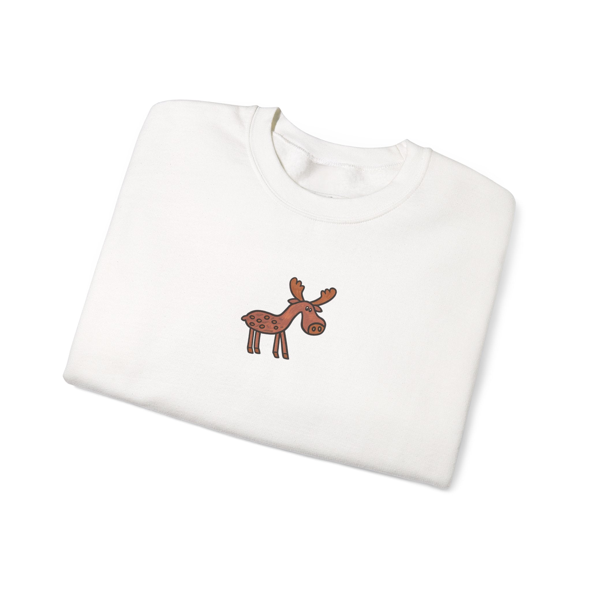 Hand-Drawn Moose Illustration Crewneck Sweatshirt | Minimal Woodland Animal