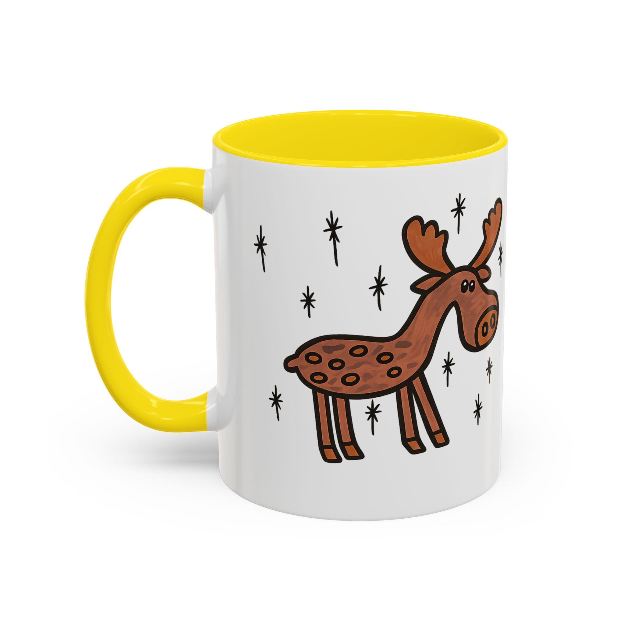 Hand-Drawn Retro Woodland Moose Mug | Accent Coffee Mug 11oz 15oz